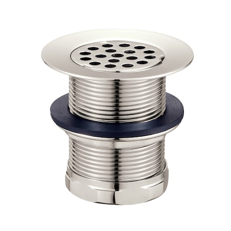 Kingston Brass 2Inch Brass Grid BarUtility Sink Drain, Polished Nickel KBU1006
